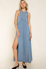 Load image into Gallery viewer, Stone Washed Side Slit Cut Out Maxi Dress
