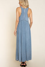 Load image into Gallery viewer, Stone Washed Side Slit Cut Out Maxi Dress
