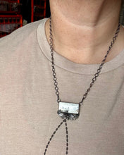 Load image into Gallery viewer, Bar Necklace - White Buffalo &amp; Sterling Silver option 2
