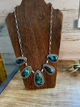 Load image into Gallery viewer, 5 Stones Blackjack turquoise necklace
