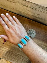 Load image into Gallery viewer, Cuff - Sterling silver Cuff Bracelet with Kingman turquoise
