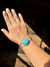 Load image into Gallery viewer, Cuff - Sterling silver Cuff Bracelet with Kingman turquoise
