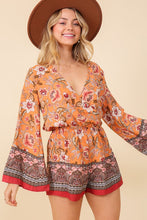 Load image into Gallery viewer, BOHO BRUNCH FLORAL  PRINT ROMPER
