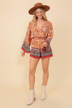 Load image into Gallery viewer, BOHO BRUNCH FLORAL  PRINT ROMPER
