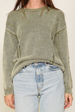 Load image into Gallery viewer, Mineral Wash Distressed Sweater
