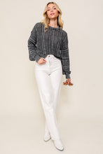 Load image into Gallery viewer, Acid Wash Round Neck Sweater
