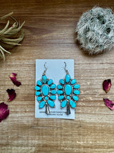 Load image into Gallery viewer, Big Dangle Blue Turquoise Earrings
