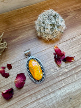 Load image into Gallery viewer, Oval Pendant - sterling silver with bumblebee jasper
