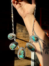 Load image into Gallery viewer, 5 Stones Blackjack turquoise necklace
