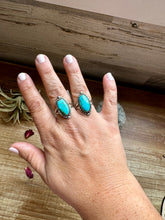 Load image into Gallery viewer, Ring size 7 &amp; 8- long kingman turquoise and sterling silver
