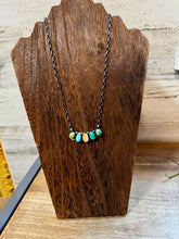 Load image into Gallery viewer, Mix Stones turquoise and spiny bar necklace
