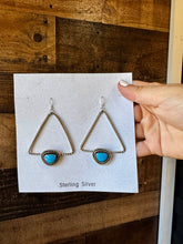 Load image into Gallery viewer, Dangle earrings Sterling silver with kingman turquoise
