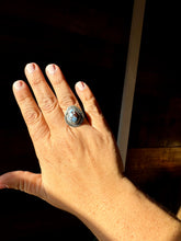 Load image into Gallery viewer, Ring size 7 - turquoise and sterling silver - Golden hill
