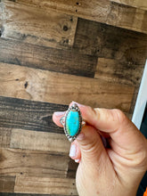 Load image into Gallery viewer, Ring size 7 &amp; 8- long kingman turquoise and sterling silver
