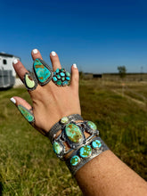 Load image into Gallery viewer, Round ring- size 6 - Sonoran Gold turquoise ring and sterling silver
