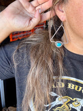 Load image into Gallery viewer, Dangle earrings Sterling silver with kingman turquoise
