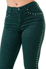 Load image into Gallery viewer, Leopard Studded Bell Bottom - Inseam 30
