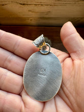 Load image into Gallery viewer, Oval Pendant - sterling silver with white buffalo
