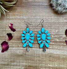 Load image into Gallery viewer, Big Dangle Blue Turquoise Earrings
