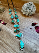 Load image into Gallery viewer, Royston turquoise necklace lariat and earrings set
