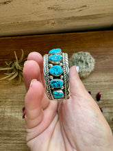 Load image into Gallery viewer, Cuff - Sterling silver Cuff Bracelet with Kingman turquoise
