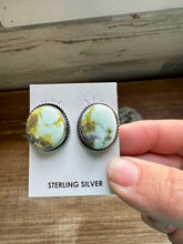 Load image into Gallery viewer, Stud Earrings Palomino tTurquoise &amp; Sterling Silver
