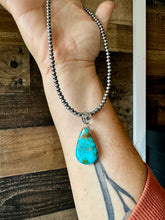 Load image into Gallery viewer, Pendant - Kingman Turquoise and sterling silver
