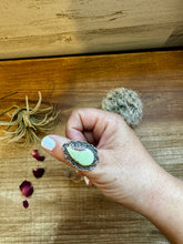 Load image into Gallery viewer, Ring- adjustable- Prehnite turquoise ring and sterling silver
