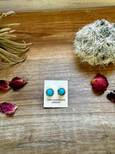 Load image into Gallery viewer, Stud round turquoise earrings
