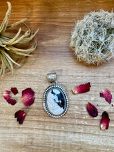 Load image into Gallery viewer, Oval Pendant - sterling silver with white buffalo
