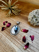 Load image into Gallery viewer, Oval Pendant - sterling silver with white buffalo
