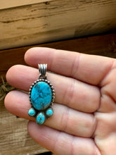 Load image into Gallery viewer, Oval Pendant - sterling silver with turquoise
