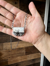 Load image into Gallery viewer, Bar Necklace - White Buffalo &amp; Sterling Silver option 2
