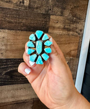 Load image into Gallery viewer, Big ring- size 7- Sonoran turquoise ring and sterling silver
