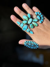 Load image into Gallery viewer, Big Ring - adjustable turquoise ring and sterling silver
