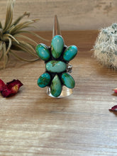 Load image into Gallery viewer, Big Ring - adjustable turquoise ring and sterling silver
