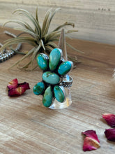 Load image into Gallery viewer, Big Ring - adjustable turquoise ring and sterling silver
