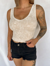 Load image into Gallery viewer, 2 Way Ribbed Tank Top - Sand Beige
