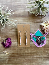 Load image into Gallery viewer, Pink shell dangle earrings - summer small earrings
